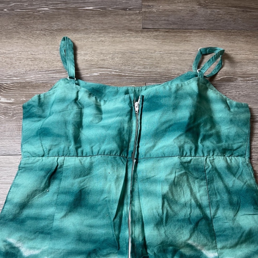 Jade Fashions Dress Womens Medium Teal Dolphin Tropical Hawaiian Cotton Sundress - Picture 5 of 10